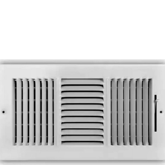 12 in. x 6 in. 3-Way Steel Wall or Ceiling Register Vent, White - Free Shipping - Picture 1 of 6